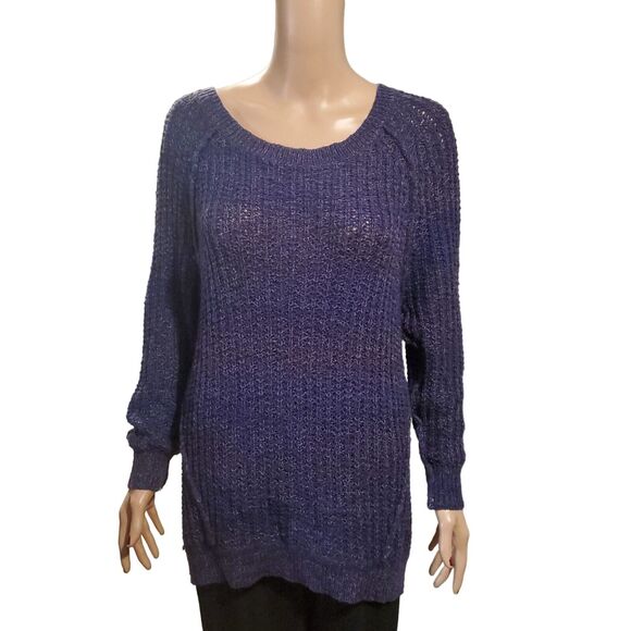 Free People Sz M Star Dune Marled Pullover Oversized Chunky Open Knit Sweater - Picture 1 of 11